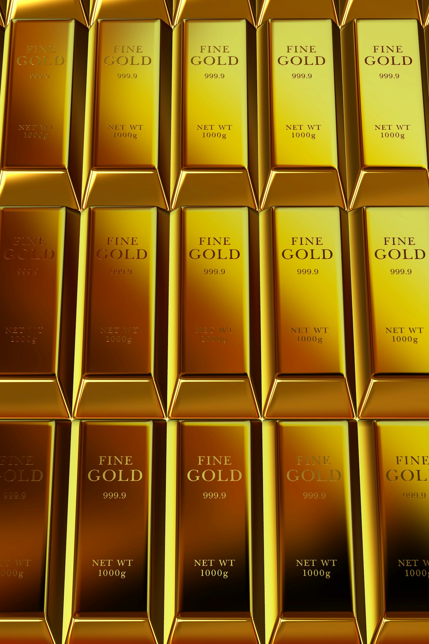 Refined 24K gold bars